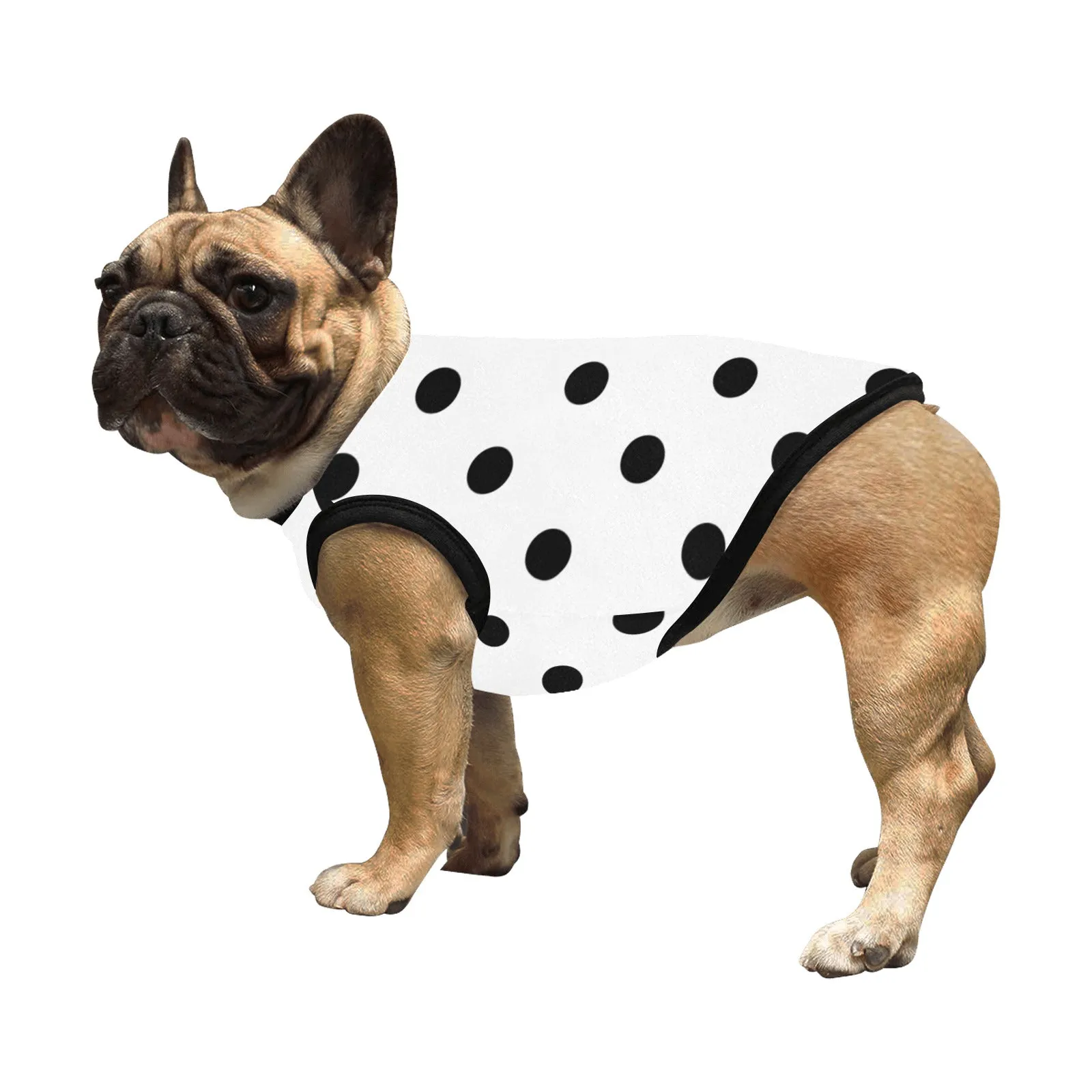 White With Black Polka Dots Pet Tank Top