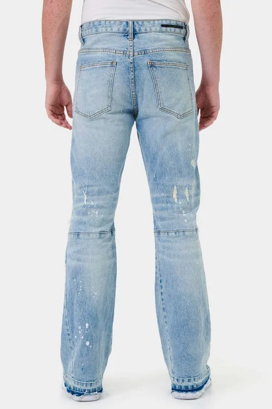 WICHO KNEE DESTROYED SLIM FLARE DENIM