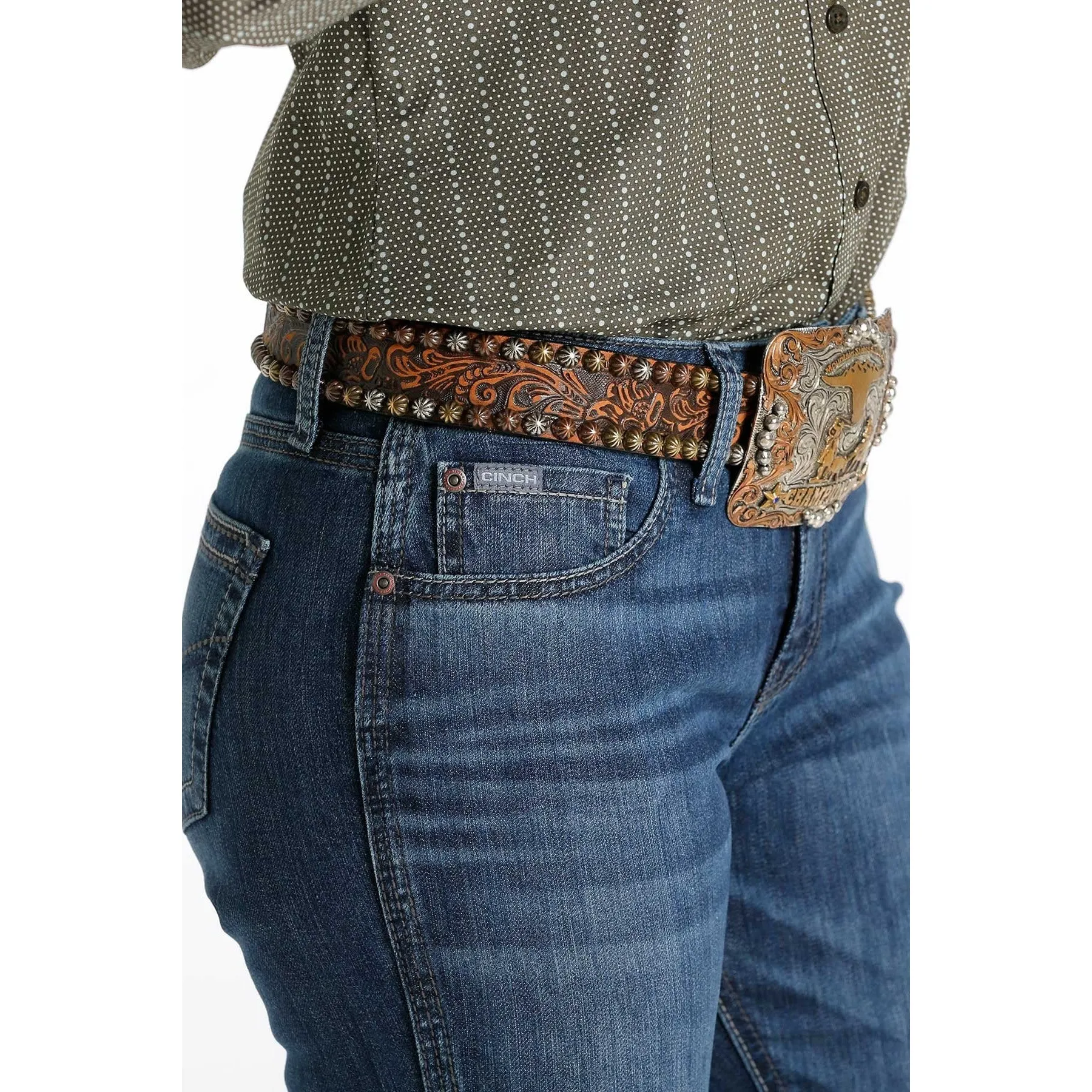 WOMEN'S CINCH SHANNON SLIM FIT JEAN - MEDIUM STONEWASH